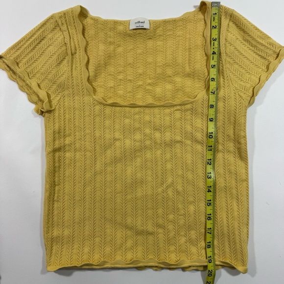 Wilfred Aritzia Parcel Knit Crop Top Yellow Shirt Size Large - Picture 8 of 8